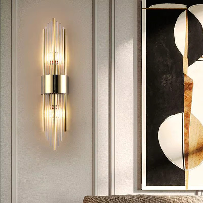 Homocean LED Wandlampe Up Down mit Glasrohr in Gold und Transparent für Korridor und Innenräume - Bild 2