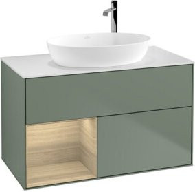 V&B Waschtischunterschrank Finion 100 Wandbeleuchtung in Weiß lackiert B/T/H: 100 x 50,1 x 50,1 cm - Bild 1