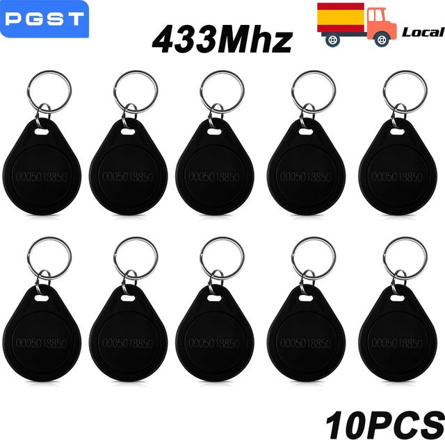 PGST 10er Set Drahtlose RFID Transponder 433MHz für Smart Home Sicherheit und GSM Alarmsysteme in Schwarz - Bild 1