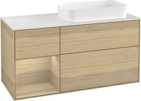 V&B Waschtischunterschrank Finion in Oa ven mit Regalfach links, Breite: 120 cm, Tiefe: 50,1 cm, Höhe: 50,1 cm - Bild 1