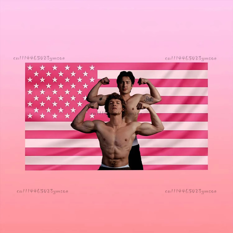 Hudson Williams Wandbehang Pink American Flag mit Sternen und Streifen, Rechteckiges Textil-Hintergrundtuch für Schlafzimmer und Wohnräume, Breite: 40 cm, Höhe: 60 cm - Bild 2