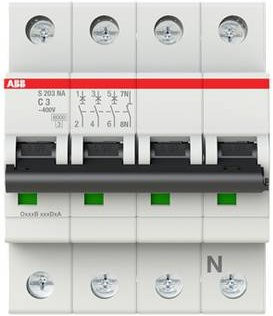 ABB S203-C3NA Leitungsschutzschalter 3A 400V weiß - Bild 1