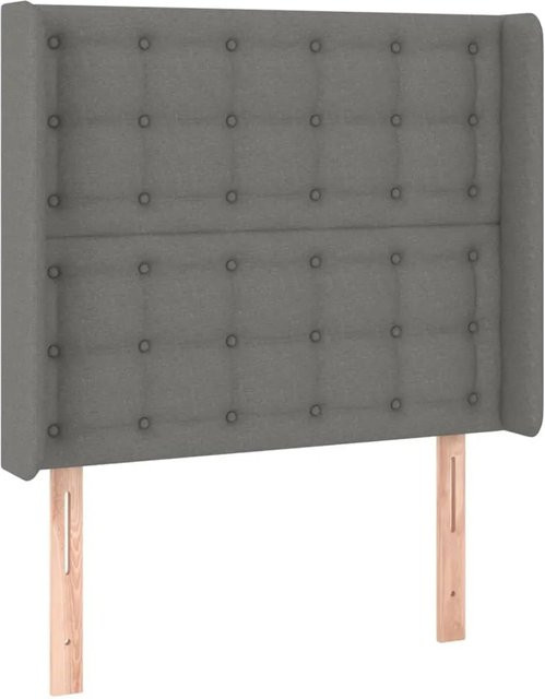 vidaXL LED Kopfteil Dunkelgrau mit USB-Ladeport und integrierter Beleuchtung, B/T/H: 93 x 16 x 118/128 cm - Bild 1