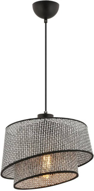 Opviq Pendelleuchte Barette in Grau aus Stoff und Metall mit E27 Fassung, B/T/H: 32 x 32 x 65 cm - Bild 1