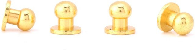 20 Stück Rundkopf Nagelniete aus Vollmessing in Gold und Beige von Shoemst für dein Leder-DIY-Projekt, Durchmesser: 8 mm, Höhe: 6 mm - Bild 1