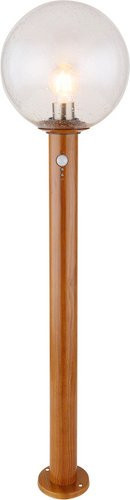 GLOBO LIGHTING Außenleuchte Ossy mit Bewegungsmelder in brauner Holzoptik aus Aluminiumdruckguss, H: 25 cm, B: 100 cm, T: 25 cm - Bild 1