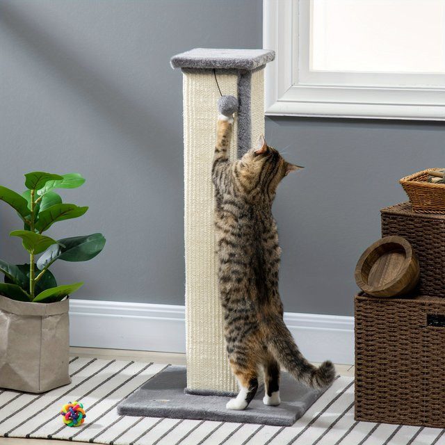 PawHut Katzenkratzbaum aus Sisal und Plüsch mit integriertem Spielzeug und hängendem Ball, Höhe: 81,28 cm - Bild 1