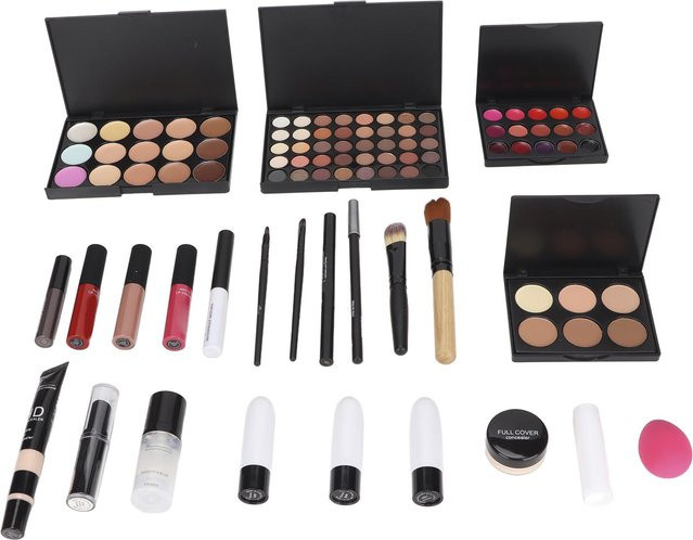 Beautyyy Make-up-Set mit Lidschatten, Lipgloss, Concealer und Kosmetiktasche, Black, Damen - Bild 1