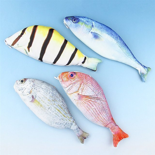 Kawaii Fisch Bleistiftmappe mit Reißverschluss als tragbare Schreibwaren-Tasche in Mehrfarbig - Bild 1
