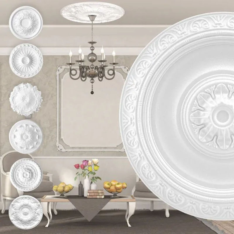 Marbet Design Stuckrosette R-20 aus EPS Styropor in Weiß, runde Deckenrosette für deine Wanddekoration, Durchmesser: 40 cm - Bild 1