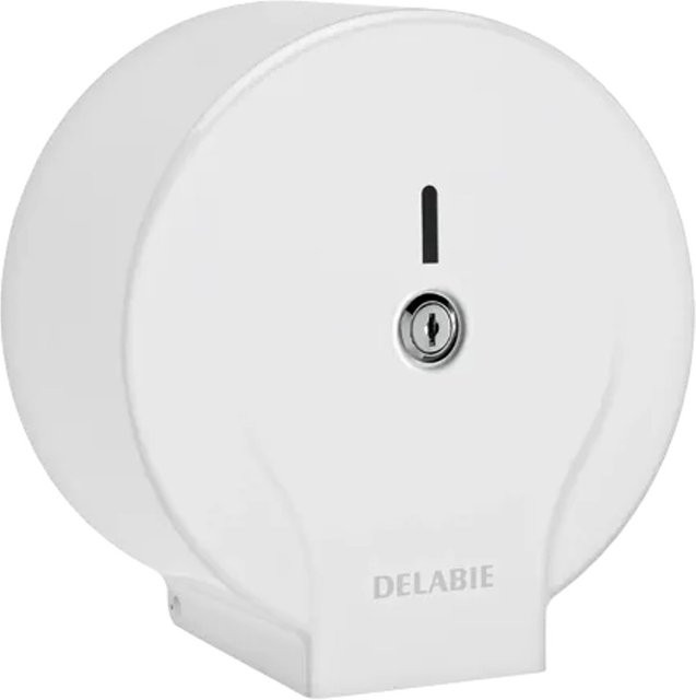 Delabie WC-Papierhalter für Großrollen aus Stahl in Weiß Matt, Wandmontage - Bild 1