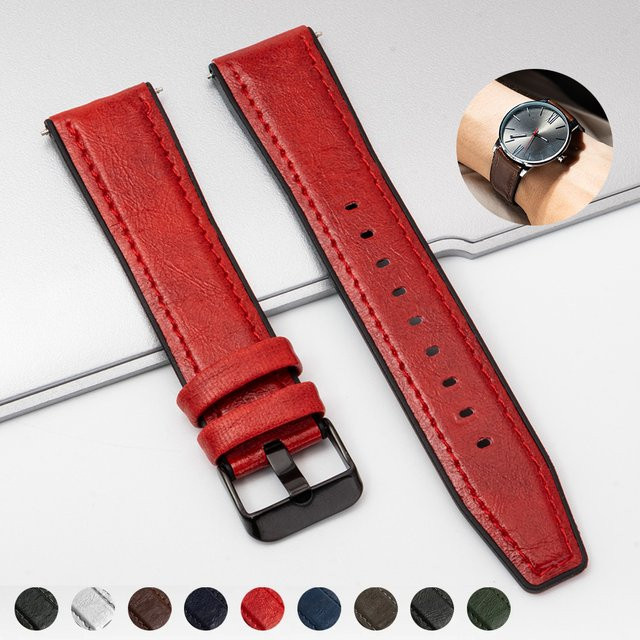 FancyWrist Uhrenarmband Silikon, Leder, rot, Unisex - Bild 1