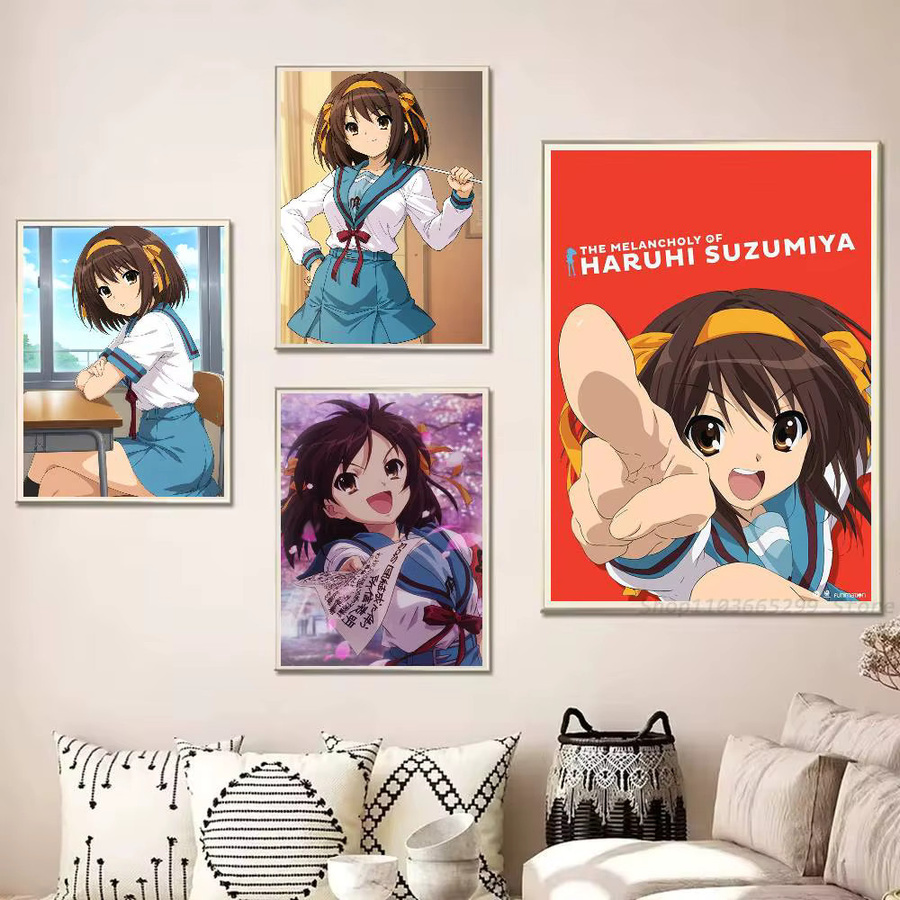 The Melancholy Of Haruhi Suzumiya Anime Poster Aufkleber, wasserfester Wandkunstdruck in Multicolour für deine Wohnzimmer und Schlafzimmer Dekoration - Bild 3