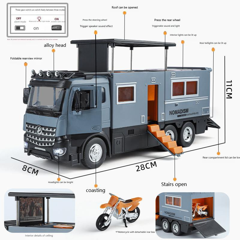 Maisto Benz Arocs Nomadism Navigator Wohnmobil Modellauto 1:18 schwarz Metall - Bild 2