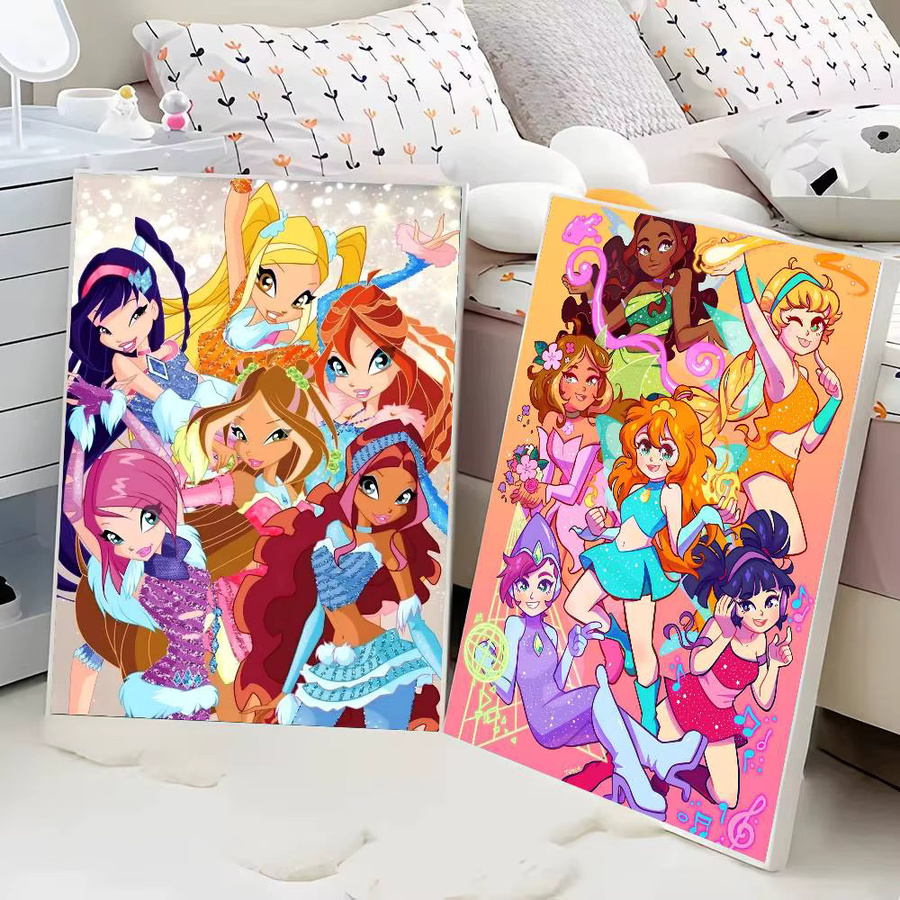 Anime W-Winxs Poster Vintage Wandkunst Dekor in Mehrfarben B/H: 15 x 15 cm - Bild 3