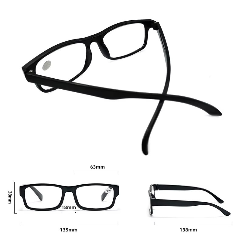 MOYOKA Lesebrille, rechteckiger Rahmen, Vollrand, Kunststoff, schwarz - Bild 2