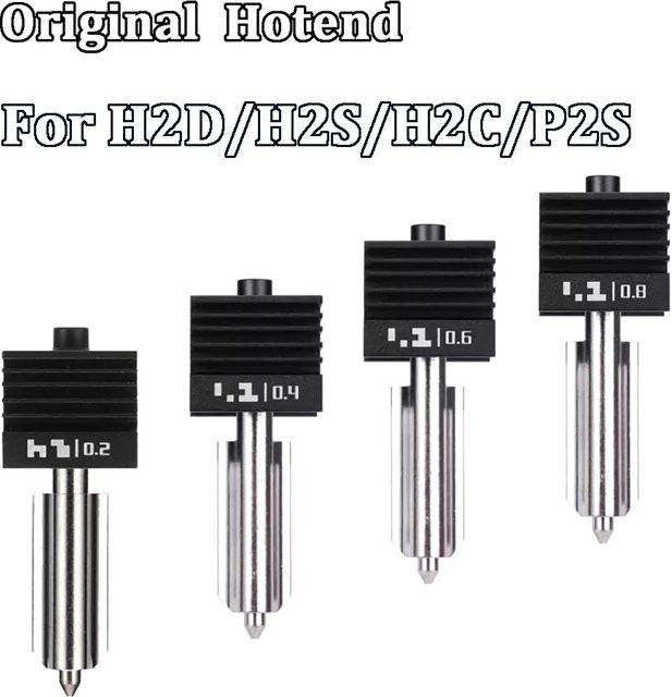 P2S High Flow Hotend für Bambu Lab H2C H2S H2D A1, erhältlich in gehärtetem Stahl oder Edelstahl mit Düsenweiten 0,2 mm, 0,4 mm, 0,6 mm und 0,8 mm - Bild 1