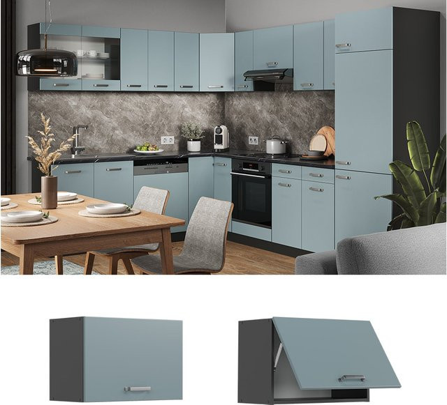 Vicco R-Line Hängeschrank für die Küche in Anthrazit, Blau und Grau, Breite: 60 cm, Höhe: 40 cm, Tiefe: 31 cm - Bild 1