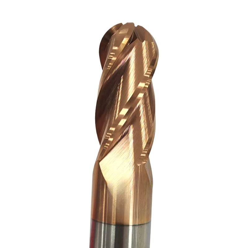 4-schneidiger Kugelkopffräser aus Wolframkarbid für Stahl HRC55/65 mit verschiedenen Radien R0,5 bis R9 - Bild 2