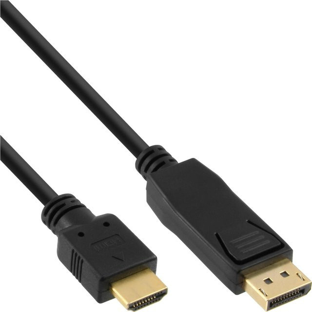 InLine 20er Bulk-Pack DisplayPort zu HDMI Konverter Kabel, schwarz, Länge: 3 m - Bild 1