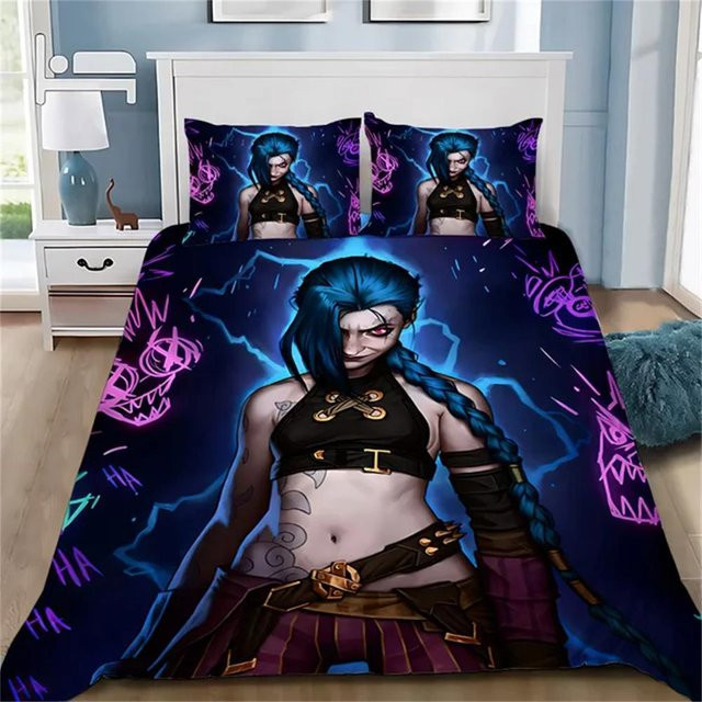 Arcane Jinx Anime Bettwäsche-Set mit 3D-Druck, Multicolor, B/H: 150 x 200 cm - Bild 1