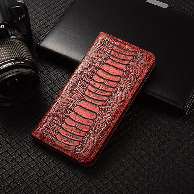 Echte Lederhülle für Samsung Galaxy A-Serie Klapphandy Case in Rot - Bild 1