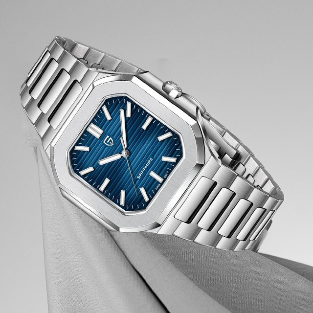 Pagani Design Armbanduhr, Quarz, Edelstahl, Saphirglas, Blau, Herren - Bild 1