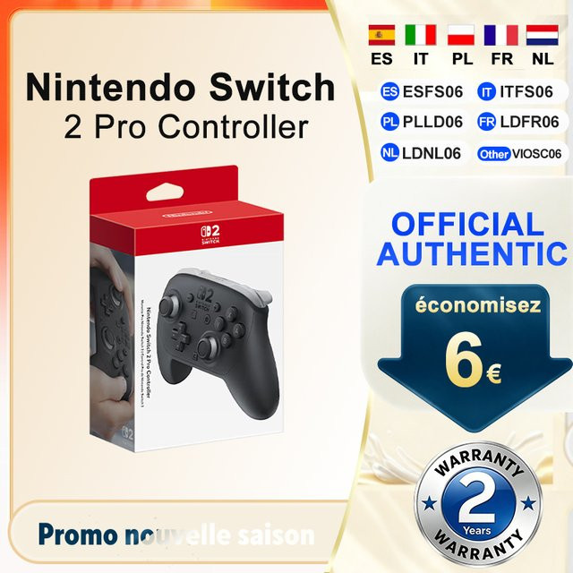 Nintendo Switch 2 Pro Controller Drahtloser Bluetooth Gaming Controller in Schwarz mit optimierter Tastenbelegung und hinteren Zusatztasten - Bild 1
