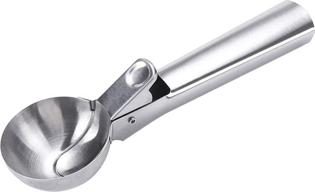 CosyHome Eislöffel aus Edelstahl in Silber mattiert, große Eiskugelform rund - Bild 1
