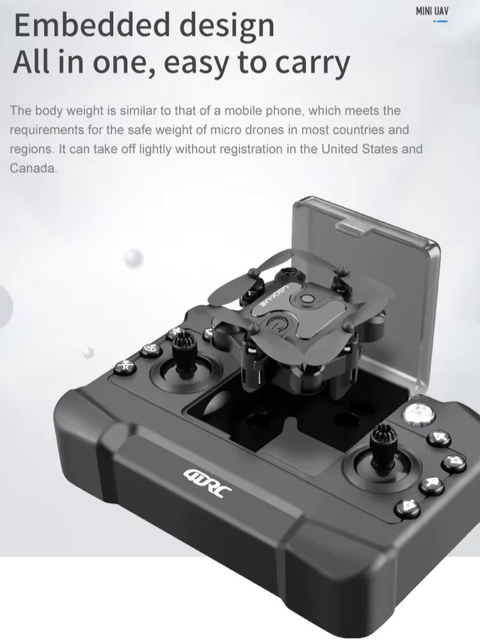DIXSG V2 Mini-Drohne mit HD-Kamera, 5G WLAN FPV, faltbarer Quadcopter mit Luftdruck-Höhenhaltung in Schwarz - Bild 2