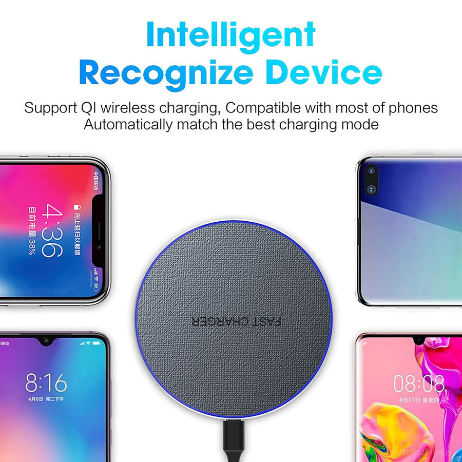 Hacrin Kabelloses Ladegerät und Auto-Ladepad in Grau für iPhone 12 bis 17 Pro Max, Samsung, Xiaomi und Huawei - Bild 3