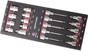 Kraftwerk EVA3 Bit-Stecknusssatz 1/2" TX, 19-teilig, Silber - Bild 1