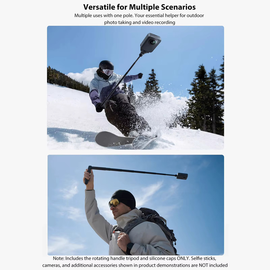 Arealer 360 Grad Drehbarer Selfie-Stick Stativ-Griff für OSMO360 X3 X4 X5 in Schwarz - Bild 3