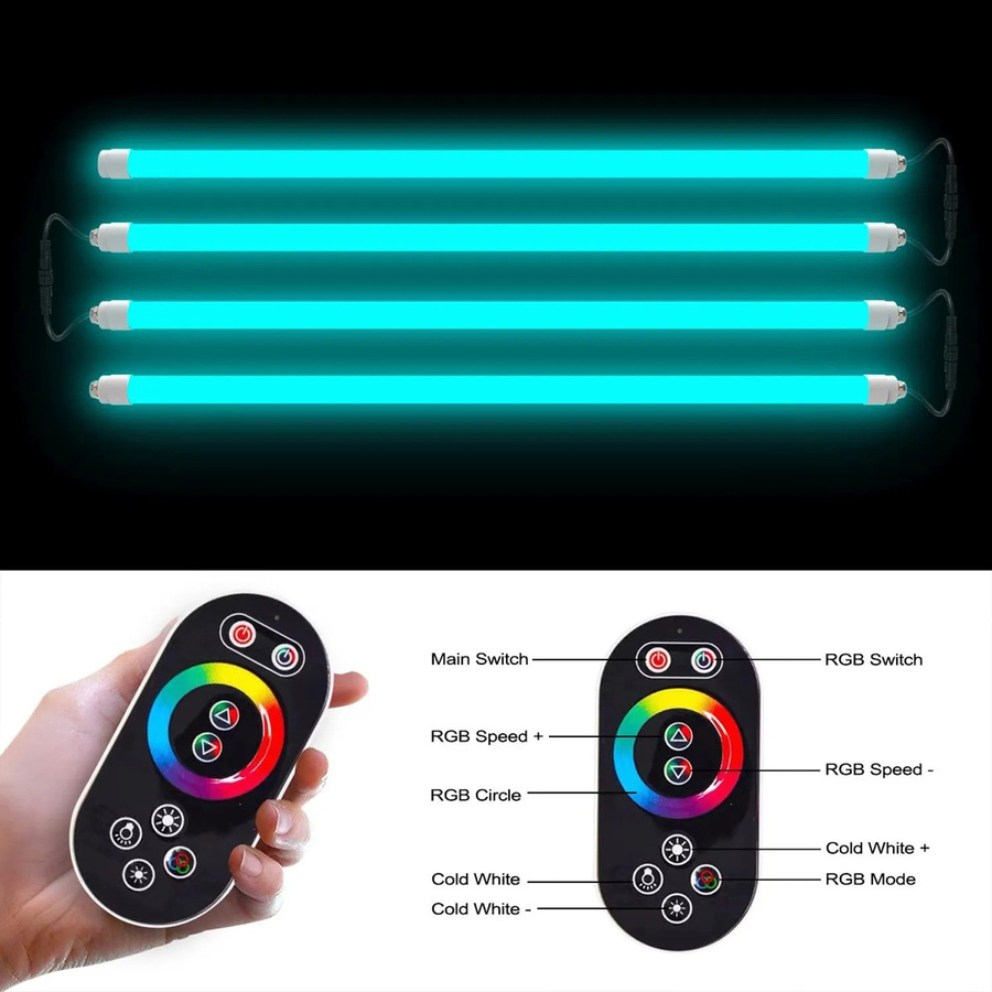 Karibu RGB+W LED Leuchten Set Multicolor mit Fernbedienung für Sauna, B/H: 40 mm x 750 mm - Bild 2
