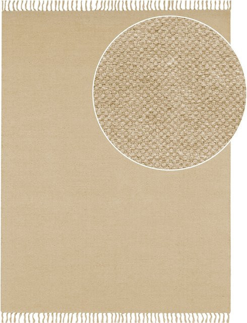 Flachgewebe-Teppich Kilim Summer in Creme und Beige mit Fransen, B/H: 60 x 100 cm - Bild 1