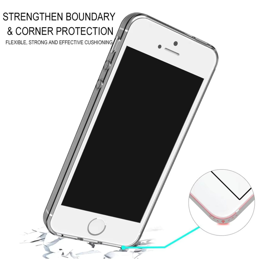 Transparente Silikon-weiche TPU Schutzhülle für Apple iPhone 5S, SE 2016, SE 2020, SE 2022, iPhone 6, 7, 8 - Bild 2