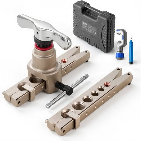 VEVOR 5-teiliges Bördelwerkzeuge Set mit 45 Grad exzentrischem Bördelgerät, Rohrschneider und Werkzeugkasten für Kupfer- und Aluminiumrohre von 6 bis 19 mm zur Reparatur von Klimaanlagen - Bild 1