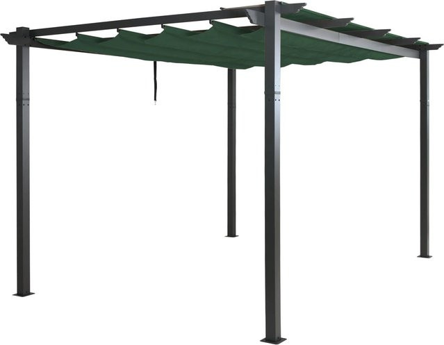 BERLINLODGE Aluminium Pergola mit Schiebedach in Grün, B/T: 4 x 3 m, Höhe: 240 cm - Bild 1