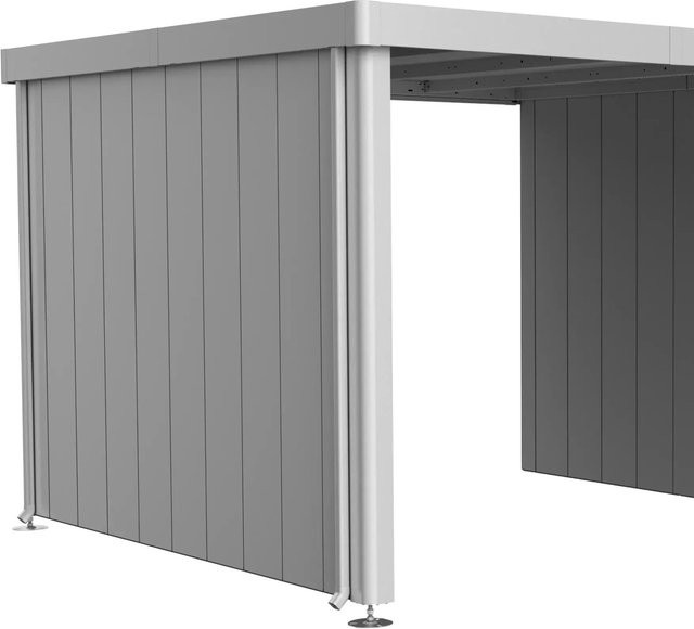 Biohort Seitenwand Neo für Seitendach Gerätehaus 3A/3B/3C/3D aus Stahlblech Silber-Metallic - Bild 1