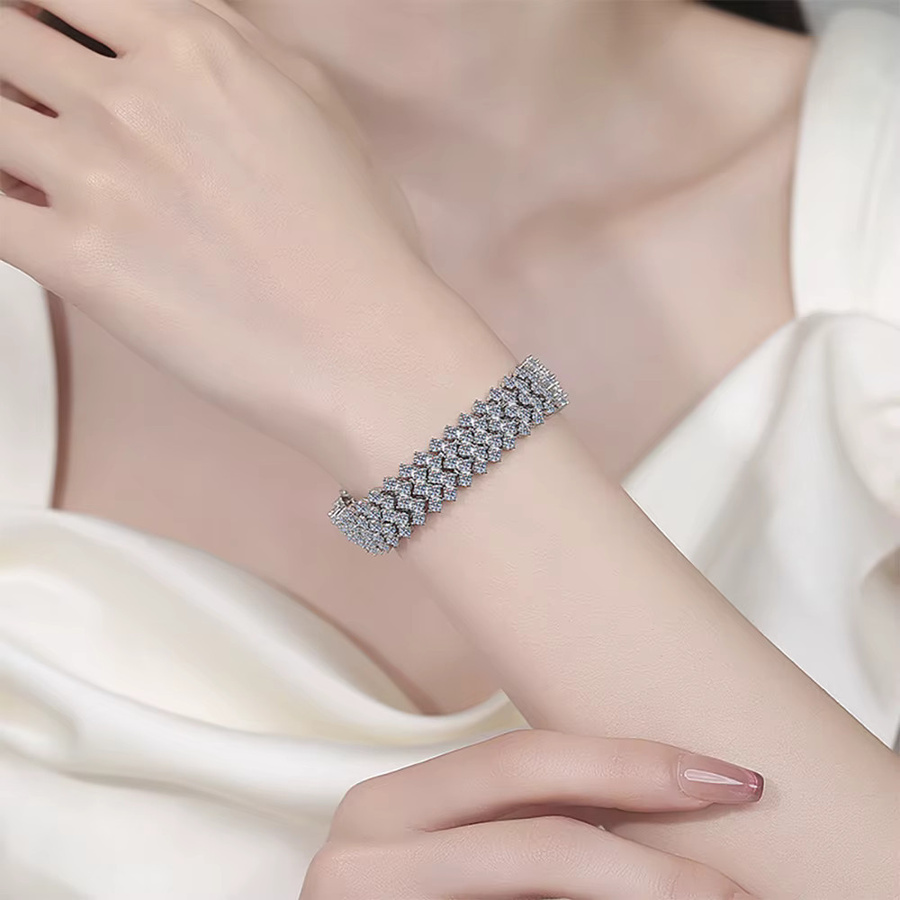 Serenity Armband, 925 Silber, vergoldet, Moissanit, Damen - Bild 3