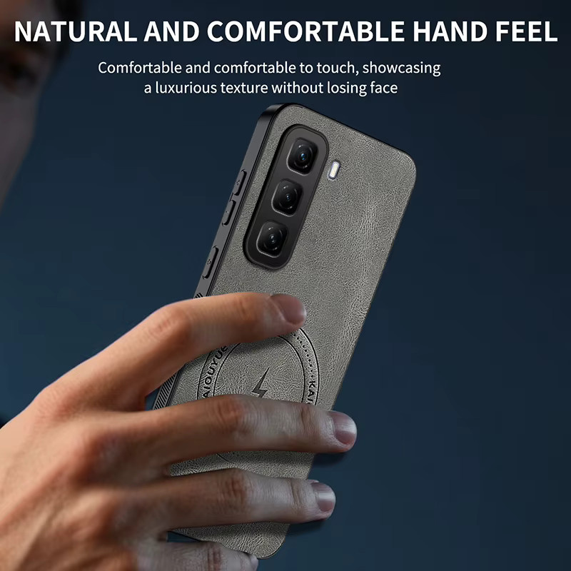 Luxus Leder Schutzhülle mit Magnetischer MagSafe Funktion für Infinix Note 60 Pro Plus und Note 60i in Blau - Bild 3