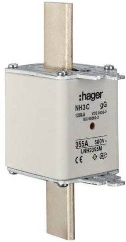 Hager NH-Sicherung LNH3355M 355A Set aus 3 Stück in Weiß - Bild 1