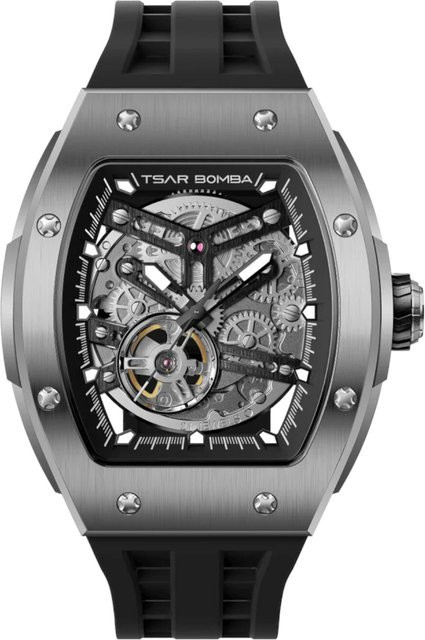 Tsar Bomba Herrenuhr, Automatik, Titan, 45 mm, Kautschuk, Schwarz, 5 ATM - Bild 1