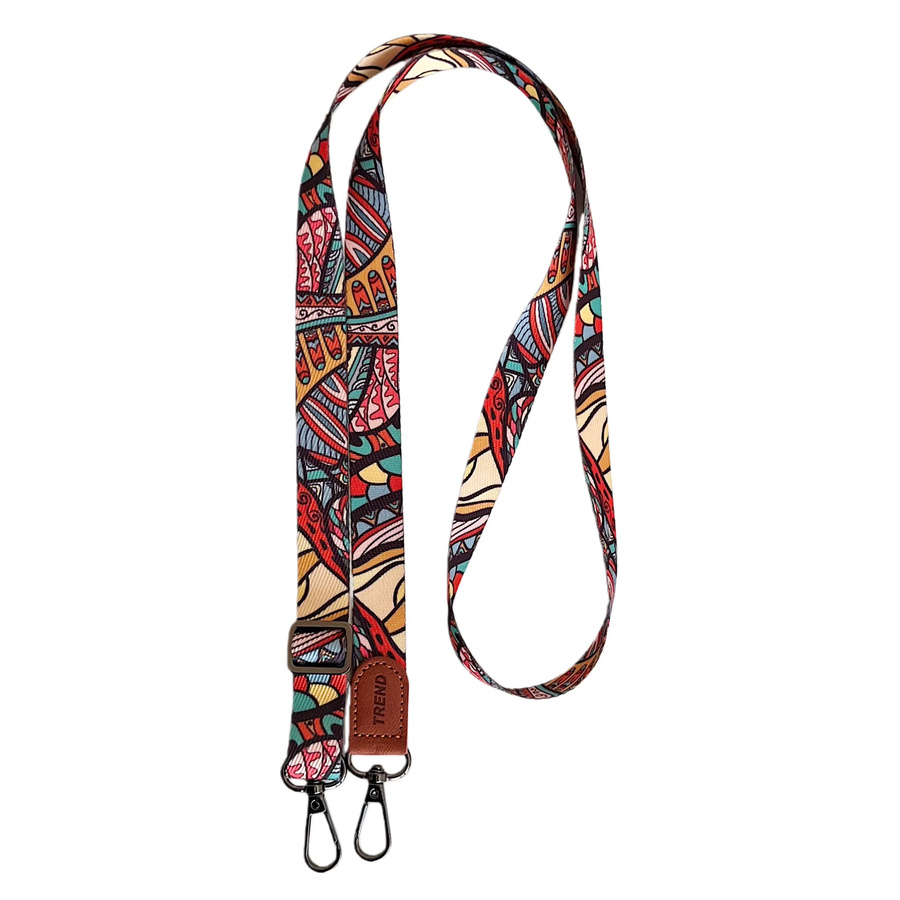 Universeller Handy-Clip mit Retro-Muster als Crossbody-Trageriemen und verstellbarem Halsriemen für dein iPhone in Multicolour - Bild 3