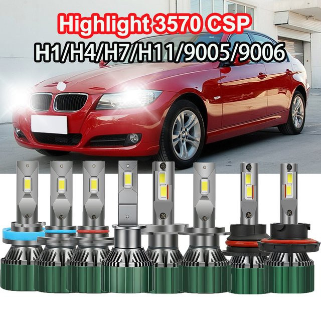 Roadsun Auto-LED-Scheinwerfer Hochleistungs-Canbus-Turbo-Lampe mit externem Treiber 6000K in Silber DC12V H1 H4 H7 H11 9005 9006 9007 H13 - Bild 1