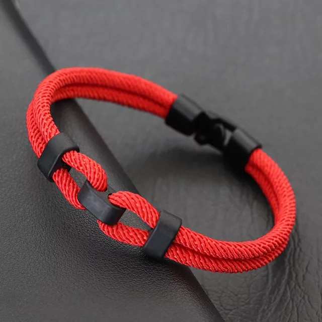 Noter Armband, Rot, Herren, Makramee - Bild 1