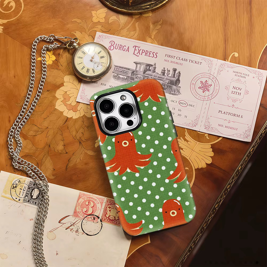 Potdemiel Polka-Dot Octopus Handyhülle mit doppelschichtiger Rückseite für iPhone 17AIR 16 16E 15 14 13 12 11 Pro Max Plus in Multicolour - Bild 3