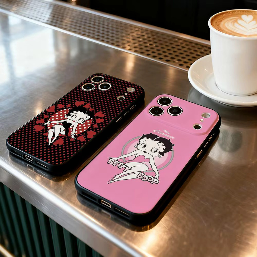 Süße B-Bettys Girl B-Boops Handyhülle für iPhone 11 bis 17 Pro Max Plus Air Mini in Schwarz - Bild 2