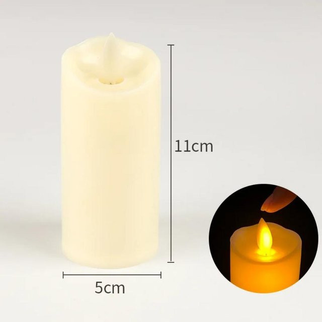OuuZuu Flammenlose LED-Votivkerzen in Weiß mit beweglichem Docht, batteriebetriebene elektrische Teelichter für Hochzeit und Party, H x B x T: 5 x 5 x 11 cm - Bild 1