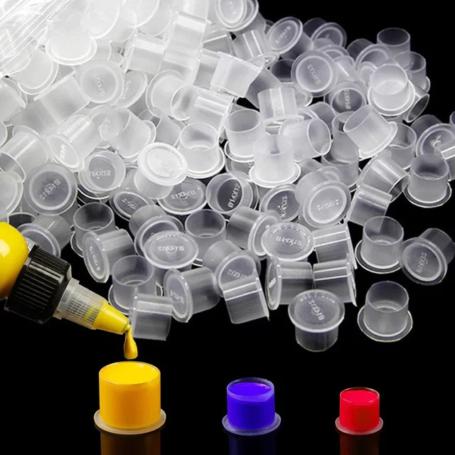 JUN.M Tattoo Ink Caps, Einweg Pigment Container, durchsichtig, S/M/L/XL - Bild 1